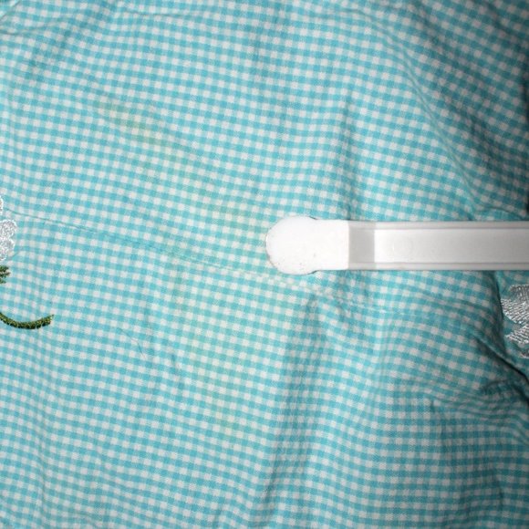 VTG Womens Sz 2X Quacker Factory Blue Gingham Embroidered Floral Daisies Jacket - Picture 7 of 10